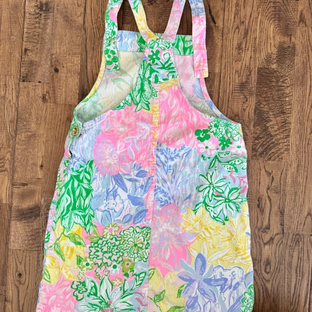 Lilly Pulitzer Girls Varney Overall Dress Adjustable Mixed‎ Print Size 12 D